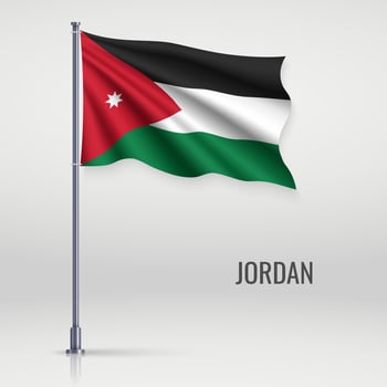 Waving flag on flagpole vector