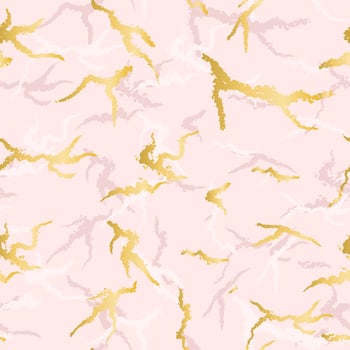 Pink marble with golden veins seamless pattern vector illustration