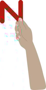 Hand holding numbers vector