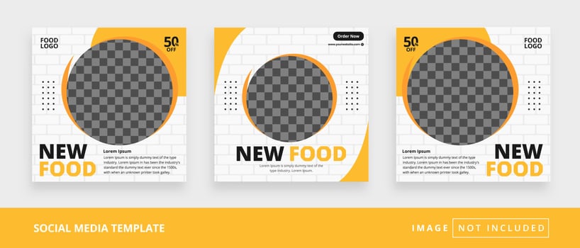 Delicious food square restaurant social media post template vector