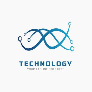 Digital futuristic technology logo vector template