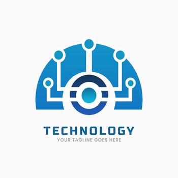 Digital futuristic technology logo vector template