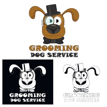 Dog grooming. Dog service icon for salons and pet hairdressers. Vector illustration.