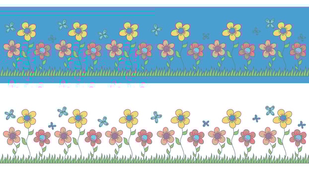 Children's pattern of flowers to decorate a children's room, clothes or accessories for children. Vector illustration.