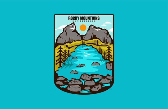 Rocky Mountains Trendy Modern... vector