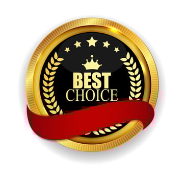 Premium Quality Best Choice Golden Medal Icon Seal  Sign Isolated on White Background. Vector Illustration