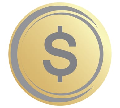 Gold coin icon. Money design. Gold dollar flat symbol. Vector illustration