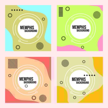 set of social media design templates. background for cheerful and colorful theme post vector