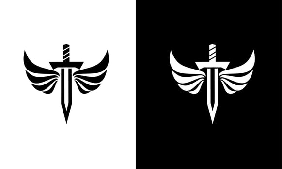 Illustration vector graphic of template logo sword wings