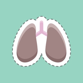 Sticker line cut Lungs. suitable for education symbol. simple design editable. design template vector. simple illustration vector