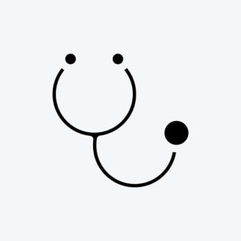 Icon Stethoscope. suitable for education symbol. glyph style. simple design editable. design template vector. simple illustration vector