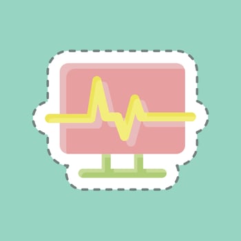 Sticker line cut Diagnostic. suitable for education symbol. simple design editable. design template vector. simple illustration vector