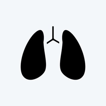 Icon Lungs. suitable for education symbol. glyph style. simple design editable. design template vector. simple illustration vector