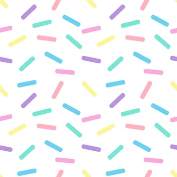 Seamless background with pastel colored toppings sprinkled on white vector