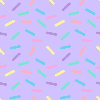 Seamless background with stripes of toppings sprinkled on a pastel purple background. vector