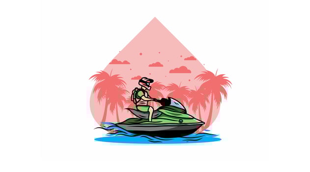 jet sky sport on the beach illustration vector
