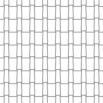 Abstract seamless geometric pattern, black and white outline tile roof. Linear style, vector illustration