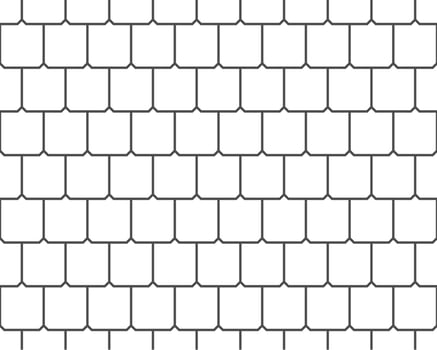 Abstract seamless pattern, black and white tile roof. Paving stone texture. Design geometric texture for print. Linear style, vector illustration
