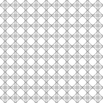 Abstract seamless pattern, black grating line with rhombus shape on white backdrop. Design geometric texture for print. Linear style, vector illustration