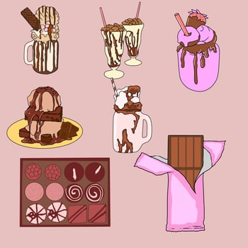 Chocolate milk shake vector