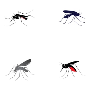 Mosquito icon vector insert mosquito flat illustration icon
