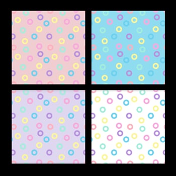 pastel tones donut circle pattern seamless background bundle vector