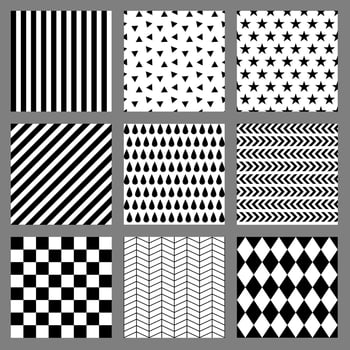 bundle seamless background black white geometric pattern vector