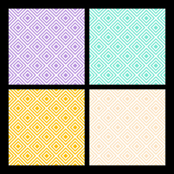 Seamless background bundle with pastel tones overlapping squares pattern. vector