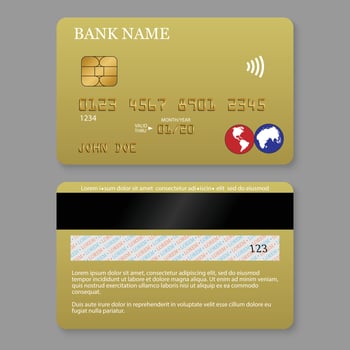 Realistic detailed credit card. vector
