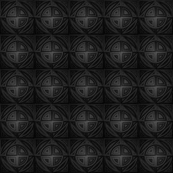 Dark black mosaic abstract seamless geometric grid background vector