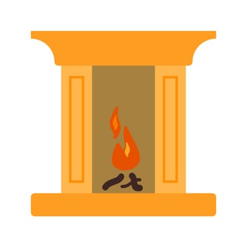 Fireplace Line Icon vector