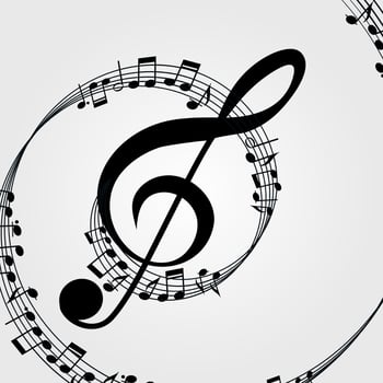 Vector music  background. Melody, notes, key.