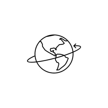 World, Earth, Global Thin Line Icon Vector Illustration Logo Template. Suitable For Many Purposes.