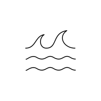 Ocean, Water, River, Sea Thin Line Icon Vector Illustration Logo Template. Suitable For Many Purposes.