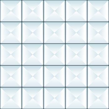 Vintage Pyramid Glass Tiles Seamless Pattern. Vector Ceramic Tiles With Triangular Sides, Wall Texture of Blue Color
