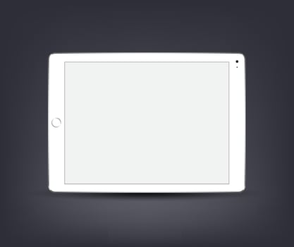 realistic tablet pc with empty screen isolated vector