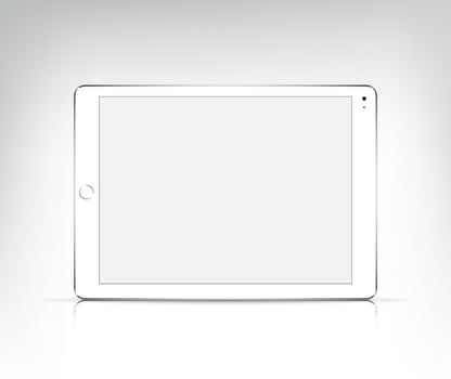 realistic tablet pc with empty screen isolated vector