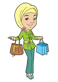 Illustration of Indonesian muslim woman vector