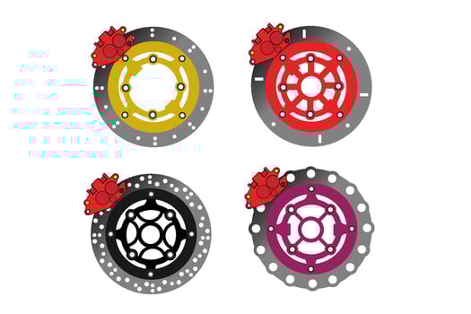 Motorcycle disc brake illustration vector