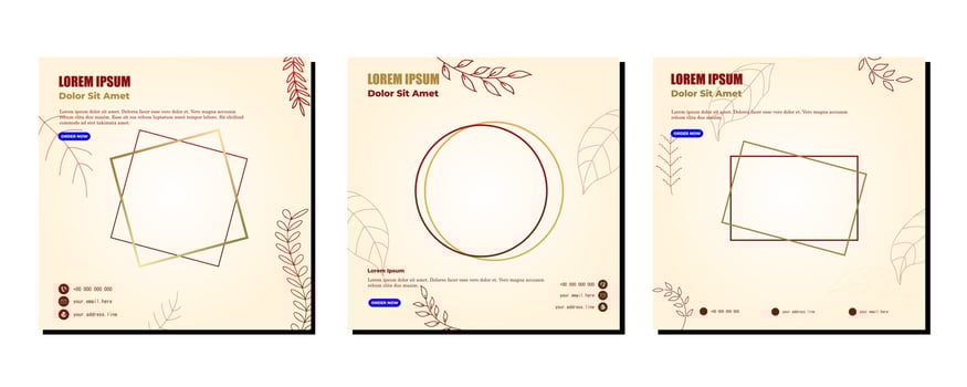 Social media posts template modern design, for digital marketing online vector