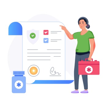 An illustration of medical insurance in flat style vector