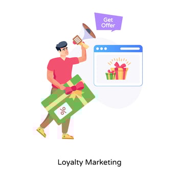 A captivating flat illustration of loyalty marketing vector