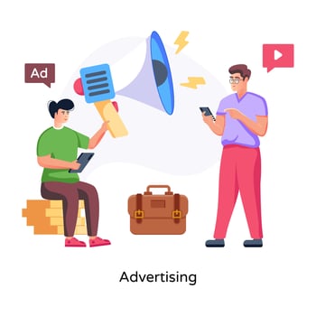 Download premium flat illustration of advertising vector