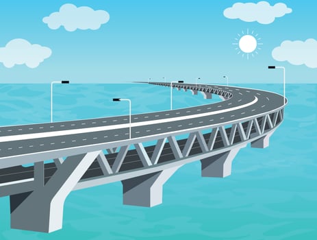 Bangladesh Padma Bridge Illustration vector