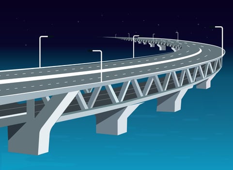 Bangladesh Padma Bridge Illustration vector
