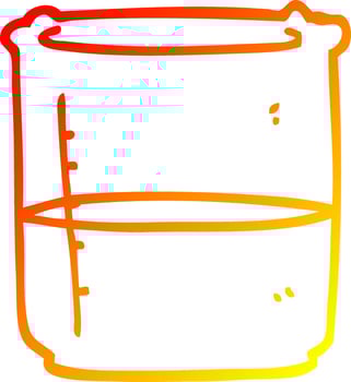 warm gradient line drawing cartoon science beaker vector