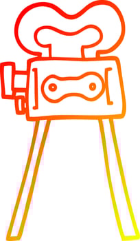 line art vintage camera movie vector