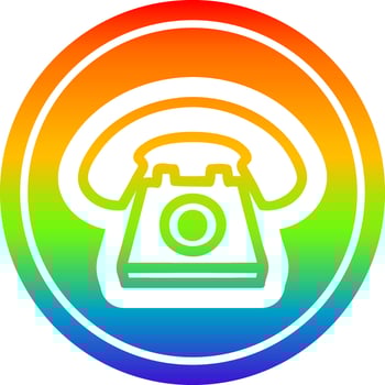 old telephone circular in rainbow spectrum vector