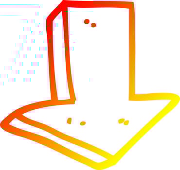 warm gradient line drawing cartoon arrow pointing direction vector
