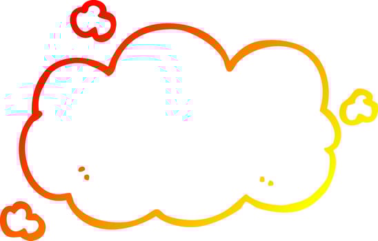 warm gradient line drawing cartoon cloud vector